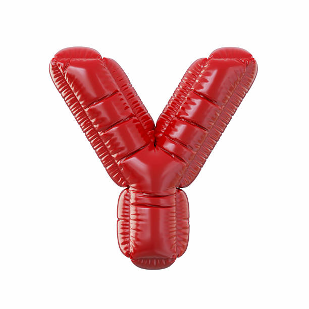 Red Color Letter Y Balloon Isolated On White Background