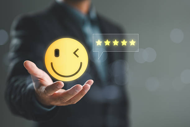 istock Customer review satisfaction feedback survey concept. User give rating to service experience on online application. Customer can evaluate quality of service, leading to reputation ranking of business. 2252641262