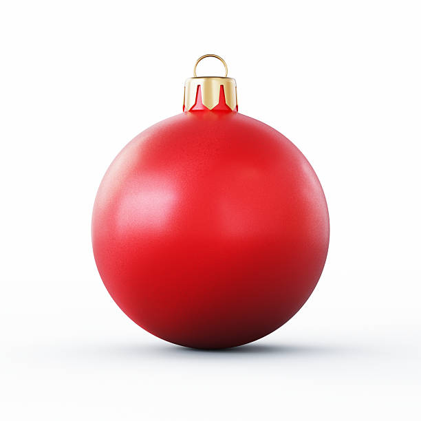 istock Red Christmas Ball Isolated On White Background 2252641346