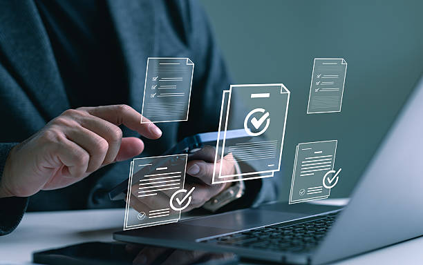 istock The check mark symbol represents the standard quality control, ISO certified business, international standards quality control assurance. The company's product quality certificate is compliant. 2252641625