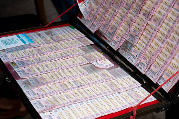 Roll of Tickets closeup on a white background 