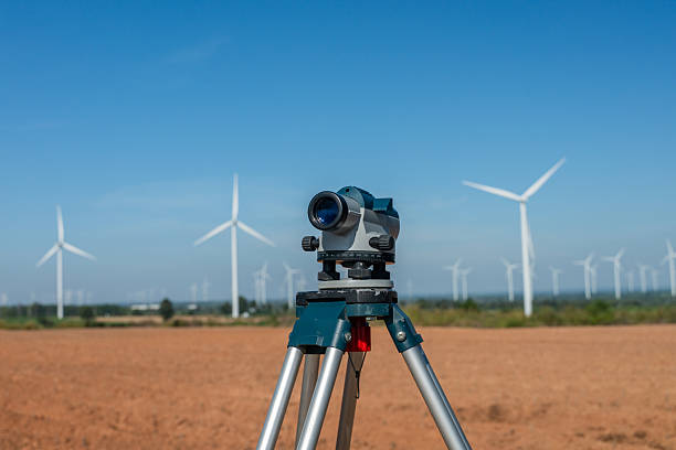 Instrument mounted tripod ensuring accurate land measurements practices in environmental industrial.