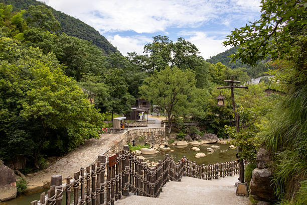 istock Mountain village along a rocky river gorge 2252650306