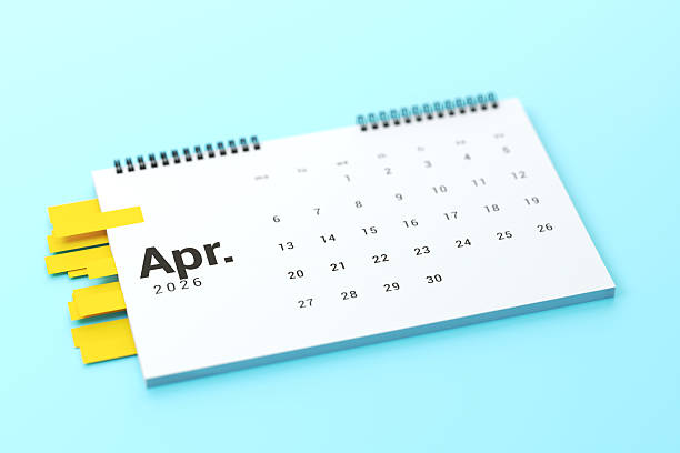 2026 April Calendar On Blue Background