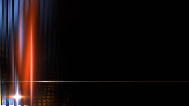 Bright lines in shades of red and blue create a visual effect in a dark area. design appears modern and abstract. This scene gives an energetic feeling at night.