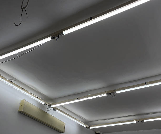 istock Fluorescent lights are installed on the ceiling, brightening the room during daytime 2252670602