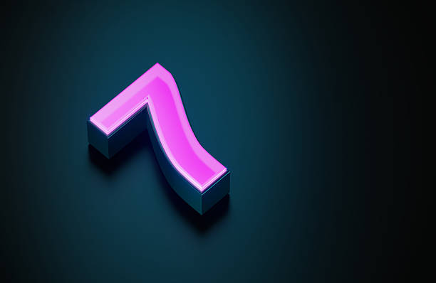 A pink glowing number 7 on dark blue background. Horizontal composition with copy space.