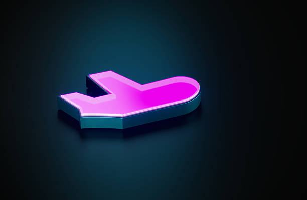 A pink glowing airplane symbol on dark blue background. Horizontal composition with copy space.