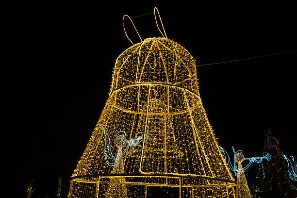 istock Illuminated Christmas bell decoration at night 2252679056
