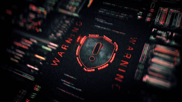 istock Cybersecurity Threat Detection Background. Digital Shield with Alert Symbol Warning of Hacker / Virus Spyware Activity 2252679179