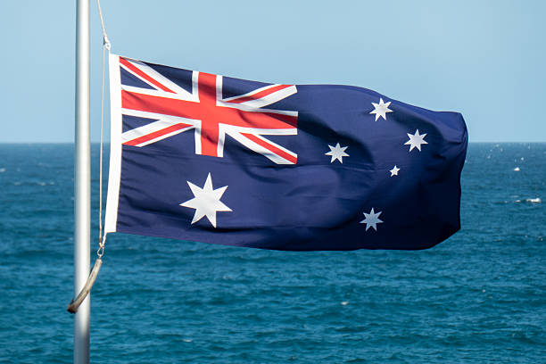 istock Pacific Ocean Half-Mast Australian Flag 2252680309