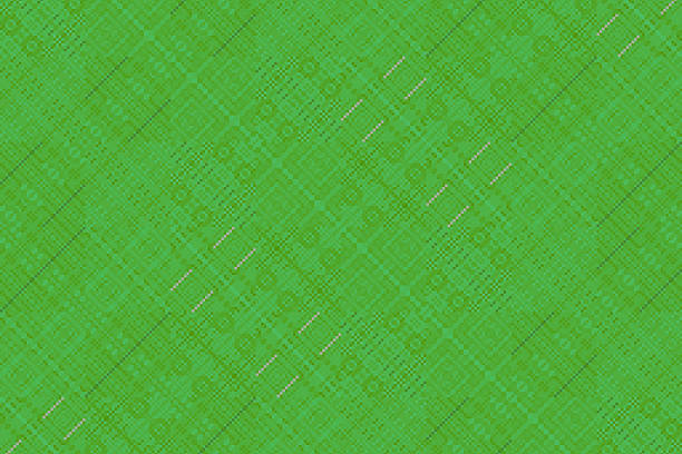 Abstract digital background with green geometric mosaic pattern and subtle pixel texture. Modern decorative surface suitable for design, branding, and print use.