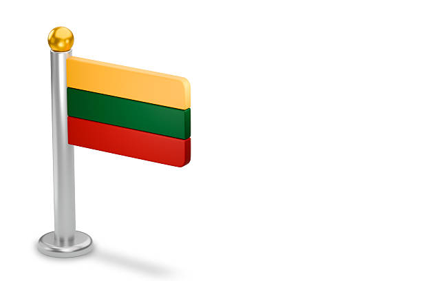 Lithuania flag representing country, patriotism, and national identity with copy space. 3d rendering