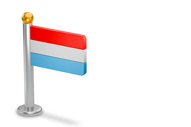 Luxembourg national flag displaying country identity and symbolism on a flagpole. 3d rendering
