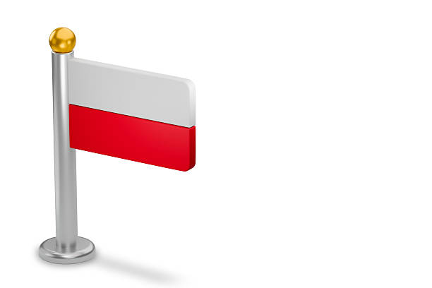 Poland flag, a symbol of national identity and patriotism. 3d rendering