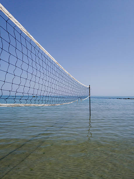 istock Volleyball net against a blue sky 2252685376