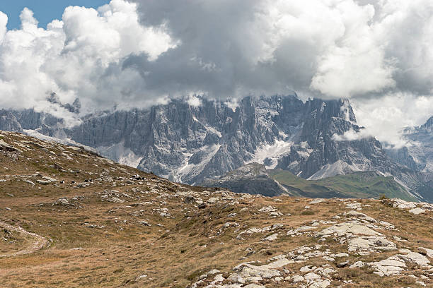Alps, mountains, Italy, summer, rocky, peaks, clouds, panorama, horizon