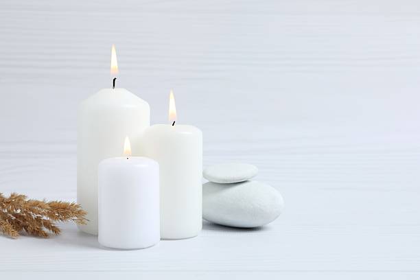 istock Beautiful composition with candles on the table 2252689493