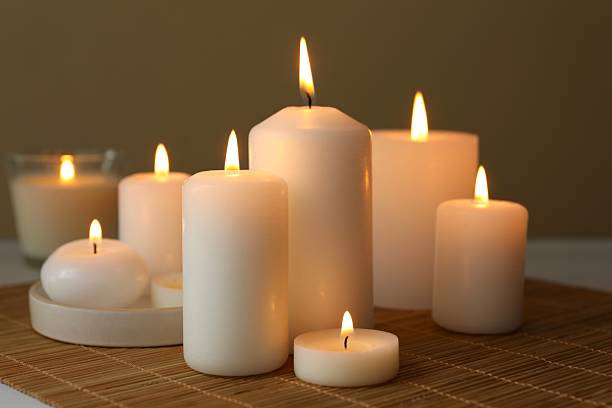 istock Beautiful composition with candles on the table 2252689531
