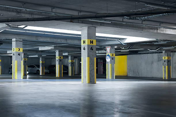 istock View of empty underground parking with dedicated spots 2252690886
