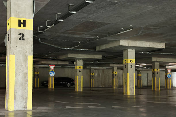 istock View of empty underground parking with dedicated spots 2252690918