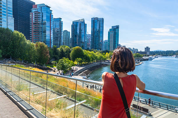 istock Tourist admiring vancouver skyline from david lam park 2252698992