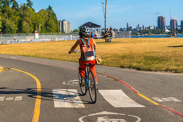 istock Woman cycling on a seaside path in vancouver 2252699207