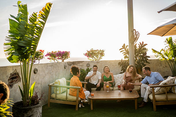 istock Friends talking on outdoor bar 2252699553