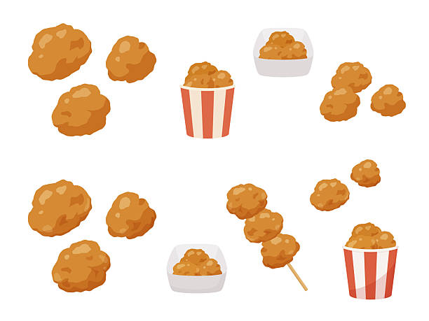 Fried Chicken Cute fried chicken illustration material set fried chicken stock illustrations