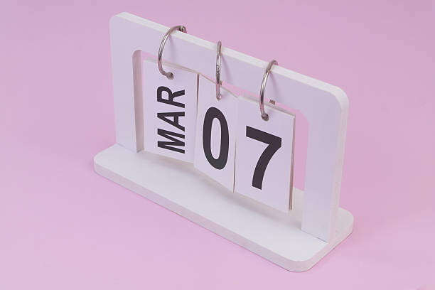 istock March 7 on calendar on pink background 2252704275
