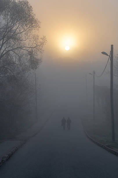 istock Misty morning sunrise in city 2252705796
