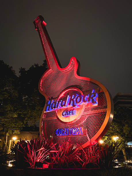 Curitiba PR Brazil. December 8, 2025. Hardrock cafe in Curitiba at night.