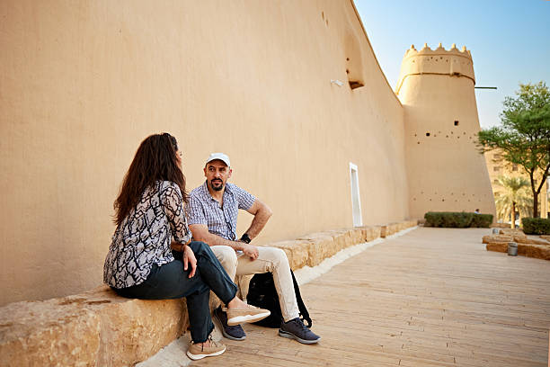 istock Tourists taking a break from sightseeing at Masmak Fortress 2252716008
