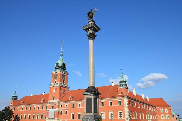Warsaw Royal Castle and Sigismund Column (Kolumna Zygmunta), Poland. UNESCO World Heritage Site.