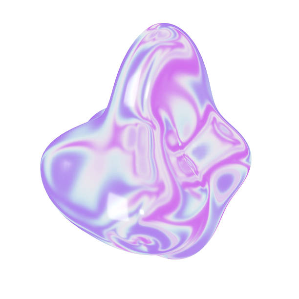 istock Holographic Iridescent Rainbow Blob Organic 3D Shape 2252717792
