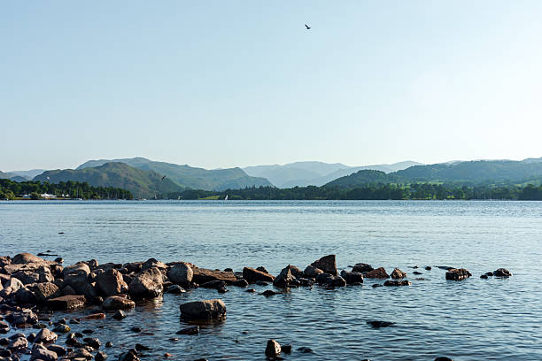 One of the major rivers that feeds the lakes of northern England shines in the morning sun