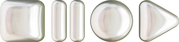 Iridescent Chrome Metallic Minimalistic, Cute Y2K stylish Symbol 3D