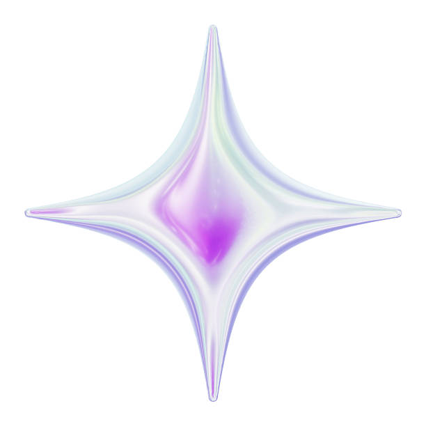 istock Y2K Iridescent 3D Symbol Star, Futuristic, Decor, Spark, Shopping, Flower, Frame, Globe Element 2252719295