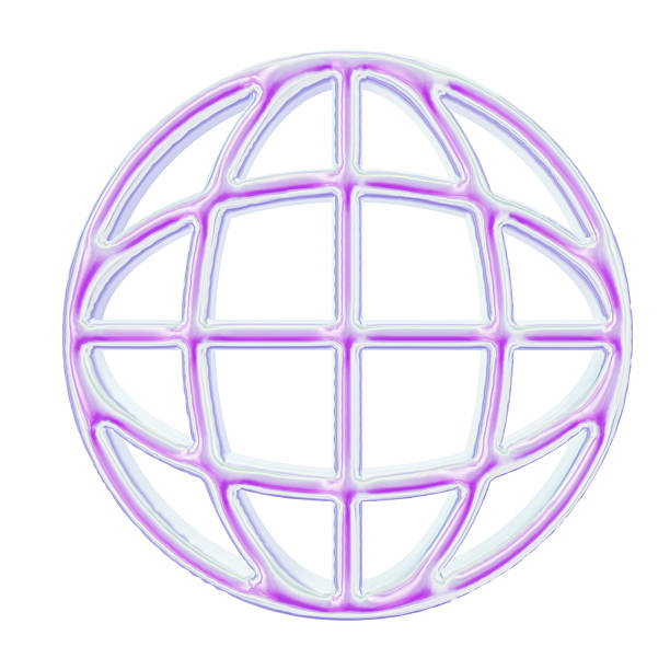 Iridescent Chrome Metallic Minimalistic, Cute Y2K stylish Symbol 3D