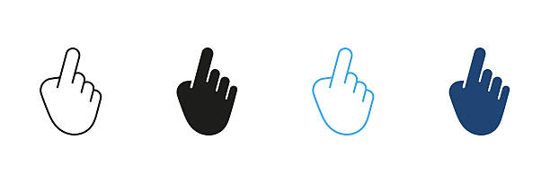 istock Middle Finger Gesture Line And Solid Icon Set. Offensive Hand Sign, Disrespect, And Rude Gesture Outline And Silhouette Symbol Collection. Communication And Expression. Isolated Vector Illustration 2252719581
