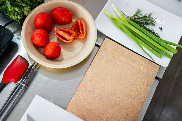 Close-up of vegetables on a industrial kitchen
