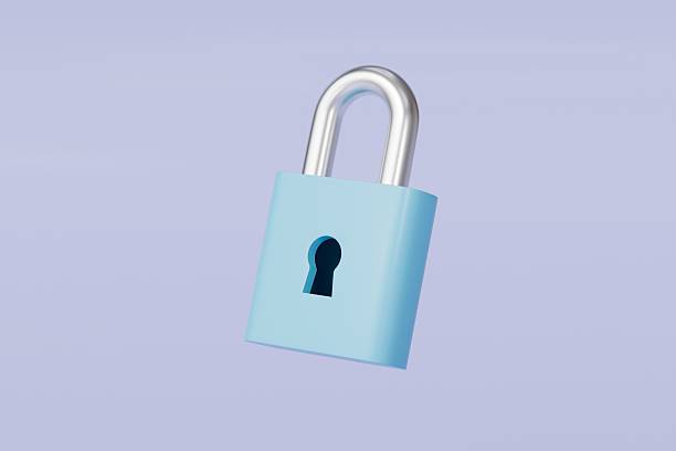 istock 3D Lock Safety Protect Security icon isolated purple pastel background. 3d minimal padlock secure safety privacy concept .3D rendering illustration. 2252724214