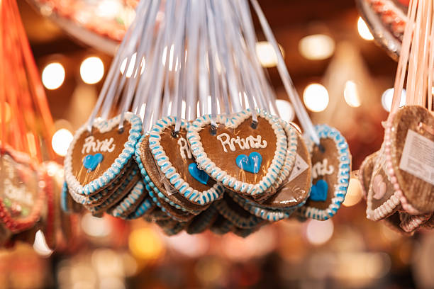 istock Gingerbread Heart Cookies with Decorative Writing and Icing 2252724571