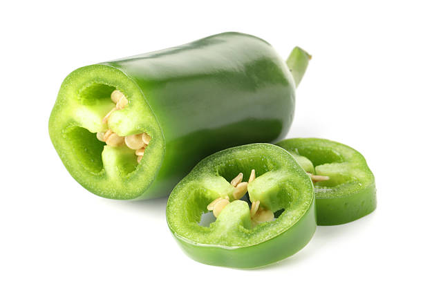 istock Sliced green jalapeno pepper isolated on white 2252731414