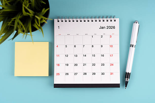 istock January 2026 Calendar and adhesive sticky note 2252734814