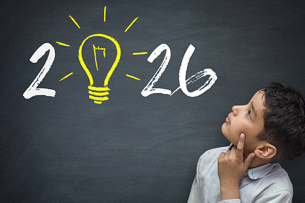 istock 2026 Creative Idea Concept with Light Bulb and Thinking Child on Chalkboard 2252735121