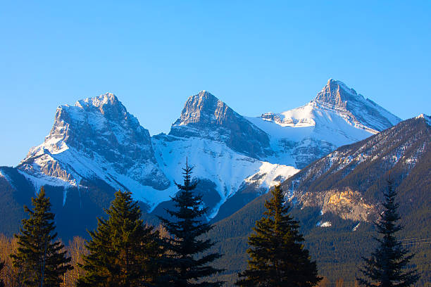 Canada Alberta  Canmore Banff The three sisters mountains