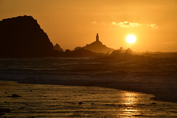 Coastal lighthouse in the Winter.