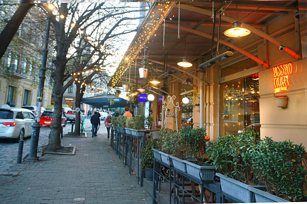 Tbilisi, GEO- December 19, 2025  Cafe in 15 meters from Freedom sqaure- 6 days before Christmas