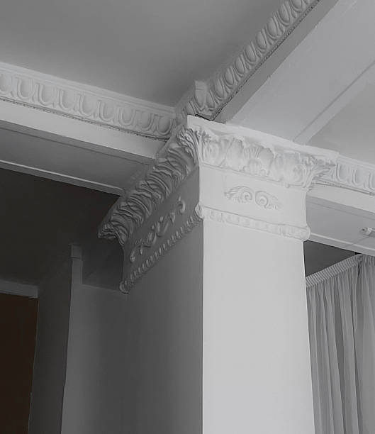istock Bright room features a beautifully detailed architectural column with decorative molding 2252772730